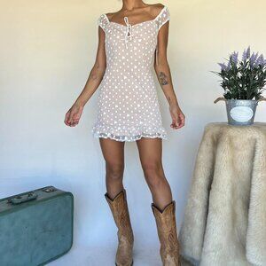 Kiss The Sky Two-Tone Lace Mini Dress